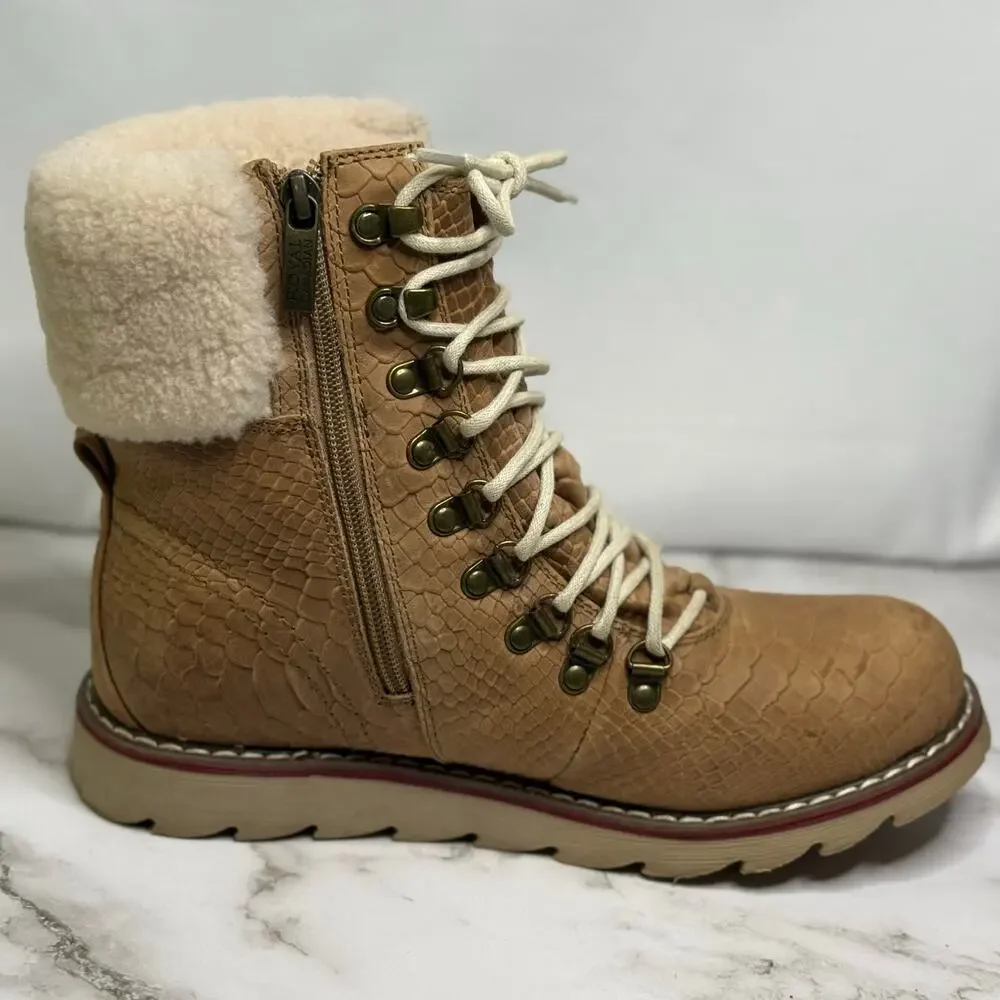 Rare Royal Canadian Cambridge “Croc” Embossed Leather Waterproof Boots 8.5 - Picture 4 of 16